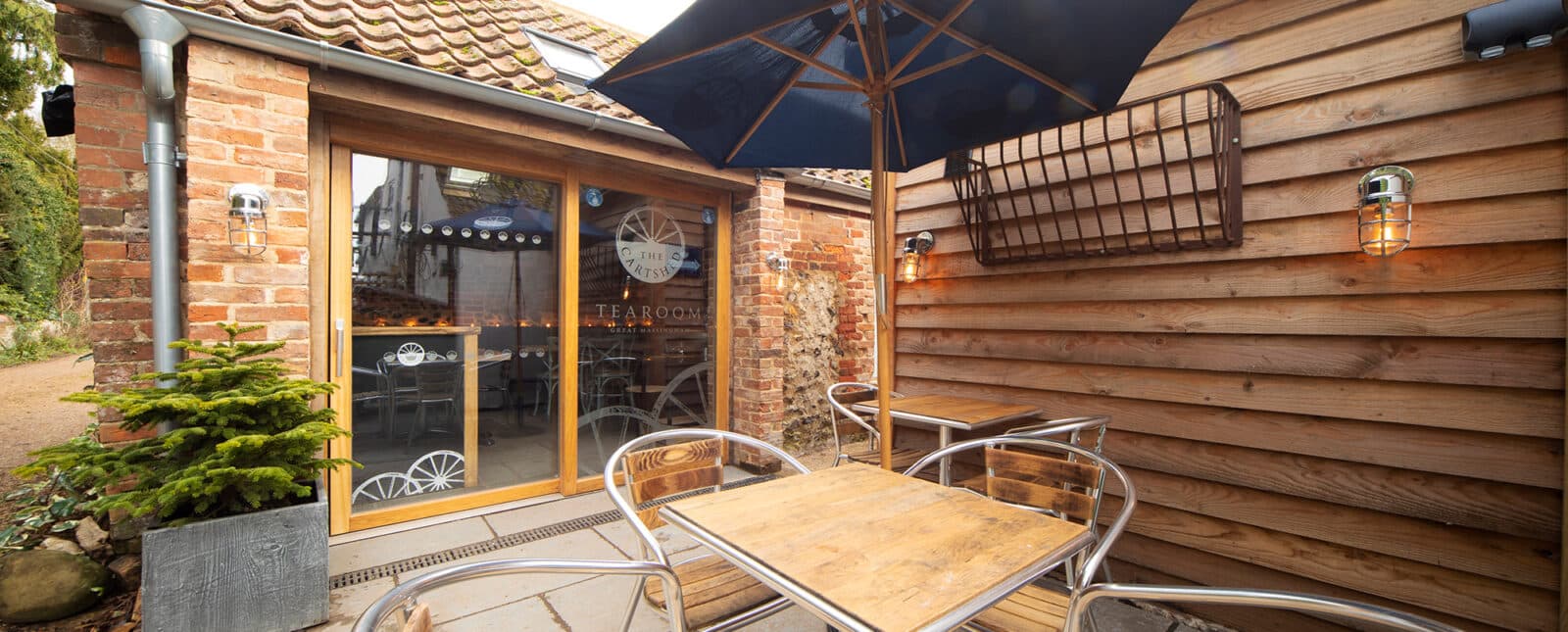 The Cartshed Tearoom exterior in Great Massingham