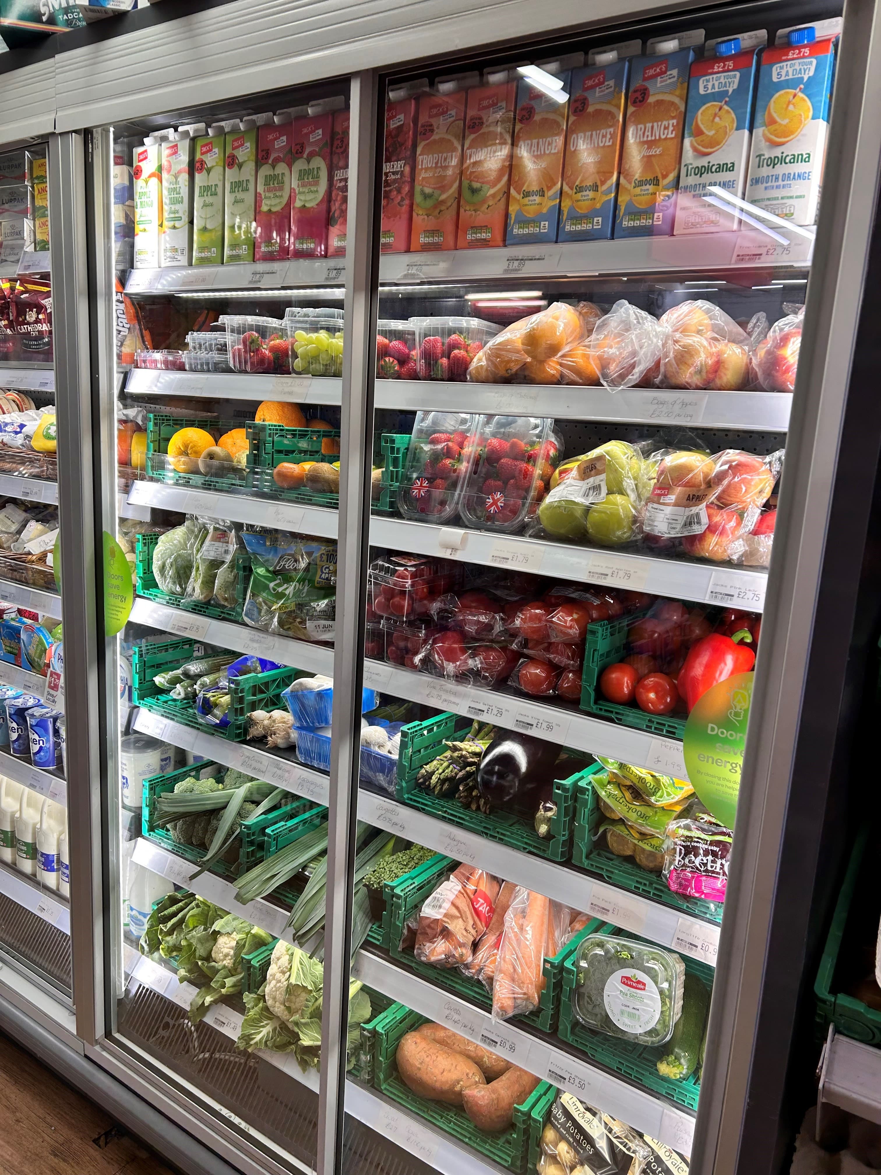 Chilled aisle in Massingham Stores